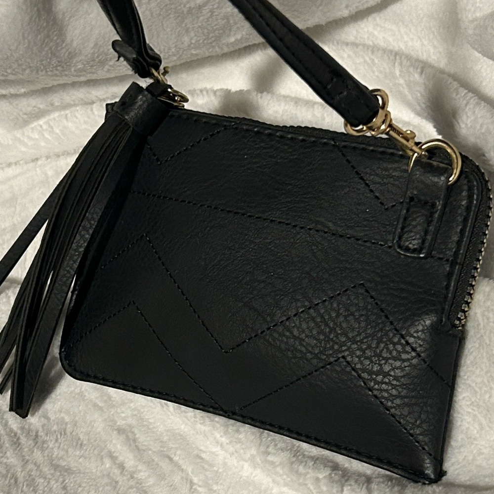 Maurices Black Quilted Crossbody with Gold Zipper
